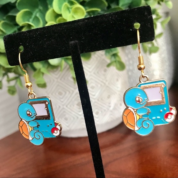 PICK ANY 2 FOR 20!✨Gold Squirtle Gameboy Pokémon earrings✨💧 - Picture 1 of 6